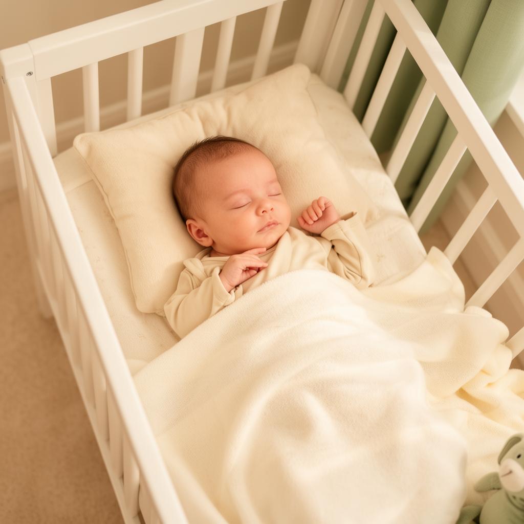 Baby sleeping peacefully in crib